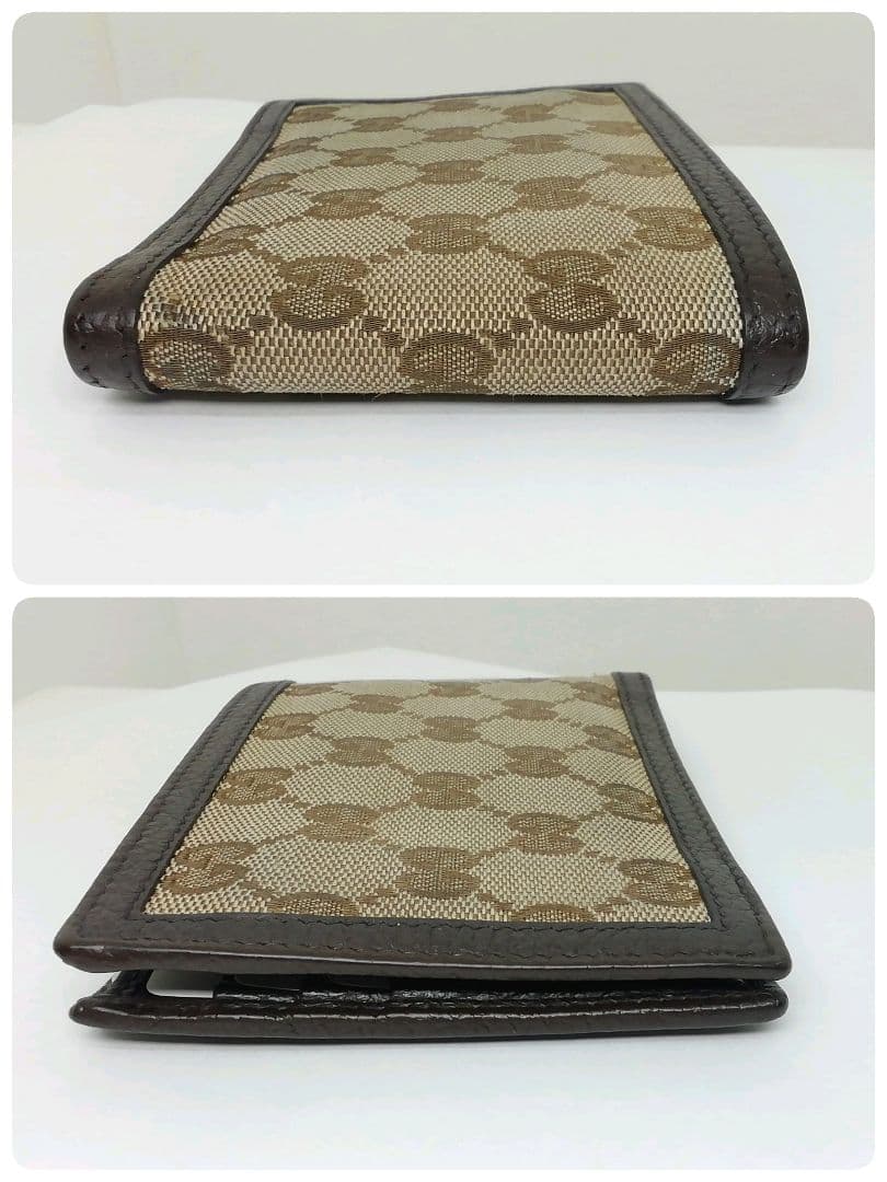 GUCCI　グッチ　GGキャンバス ブラウン　小銭入れ有り　折り畳みタイプ