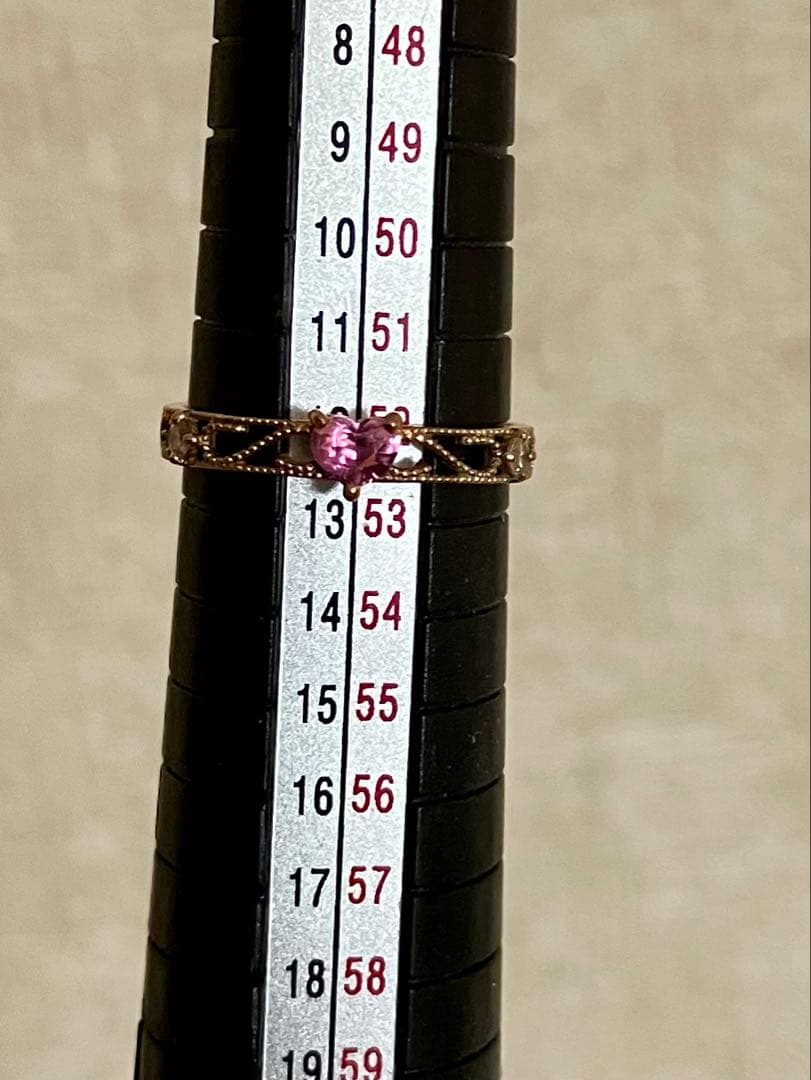 t*m様 K10＊パバラチアサファイアハート&ダイヤの透かしリングです