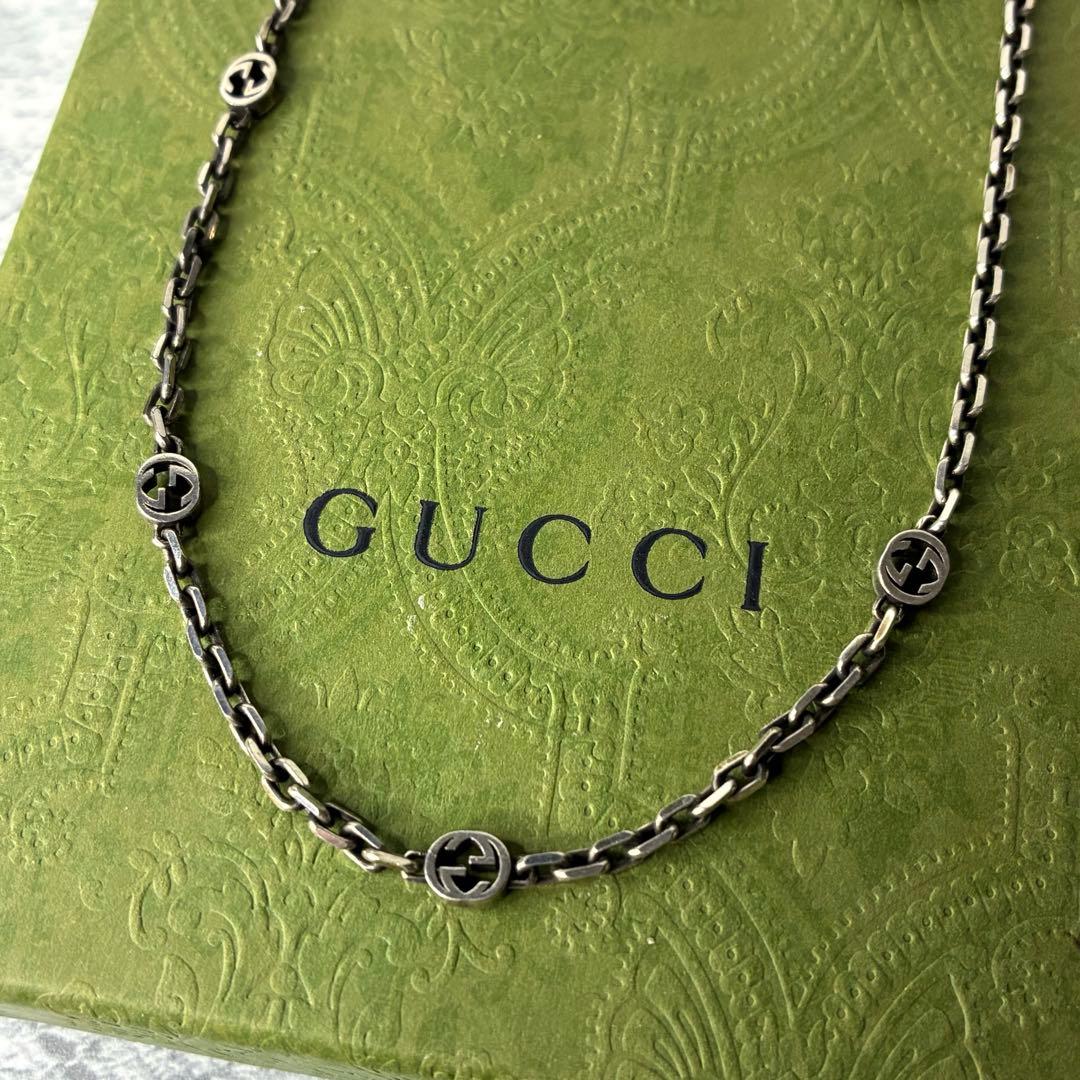 【美品✨】GUCCI ネックレス インターロッキングチェーン シルバー925