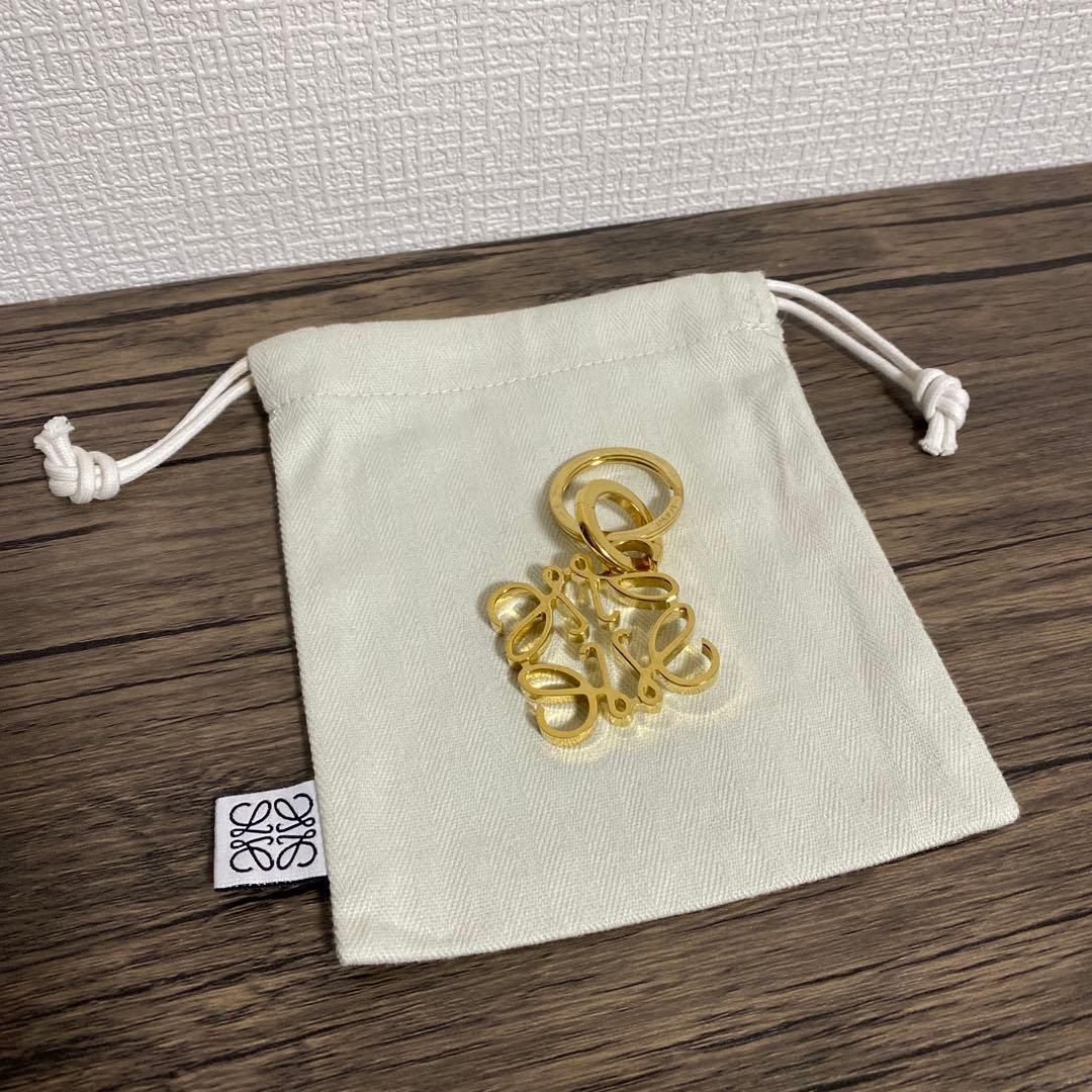 LOEWE ロエベ アナグラムキーリング ゴールド 巾着付き