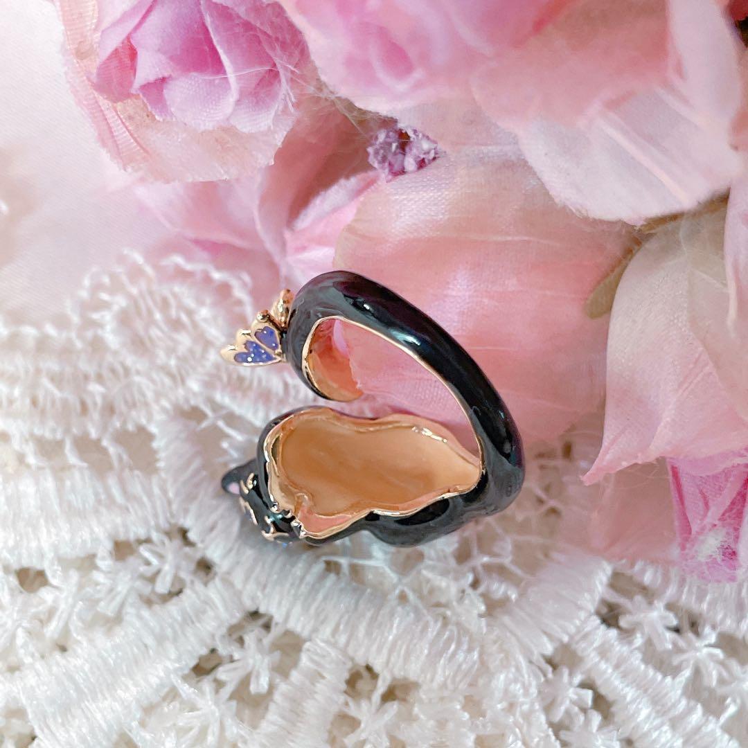 【未使用✨現行品】　ANNA SUI 猫モチーフ リング　黒猫