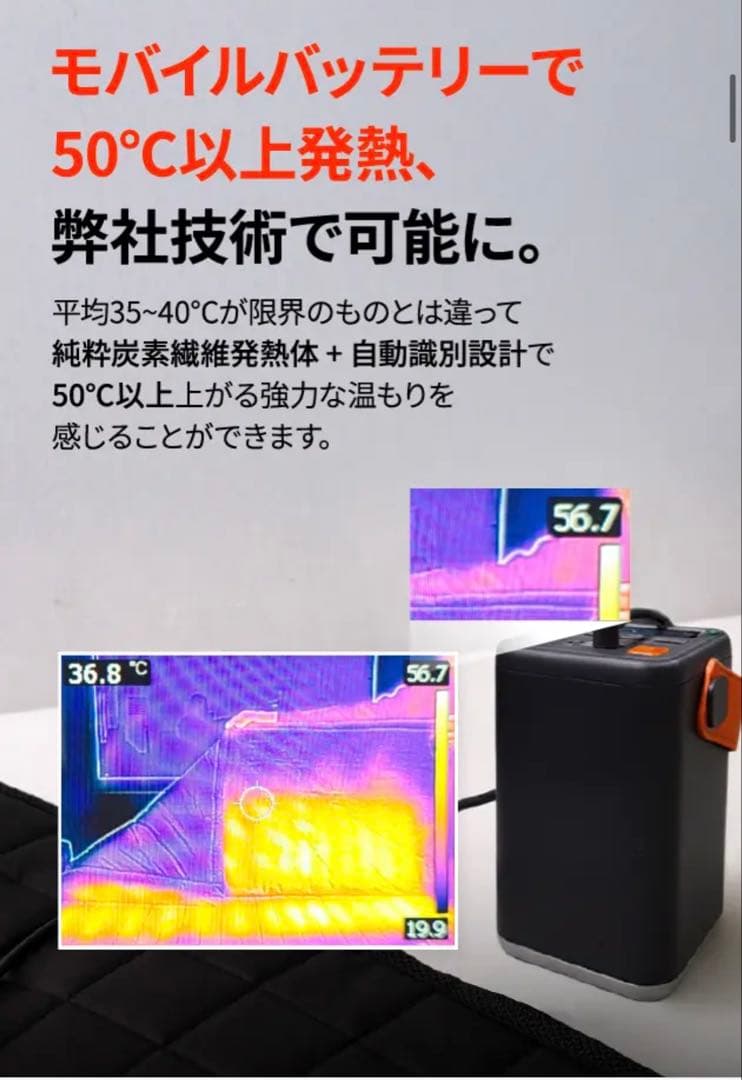 makuakeで34000円ホットマット ポータブル電源付きGGOMJIRAK