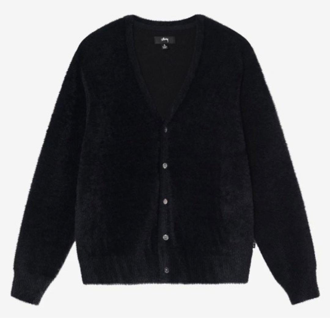 Stussy SHAGGY CARDIGAN S BLACK シャギー