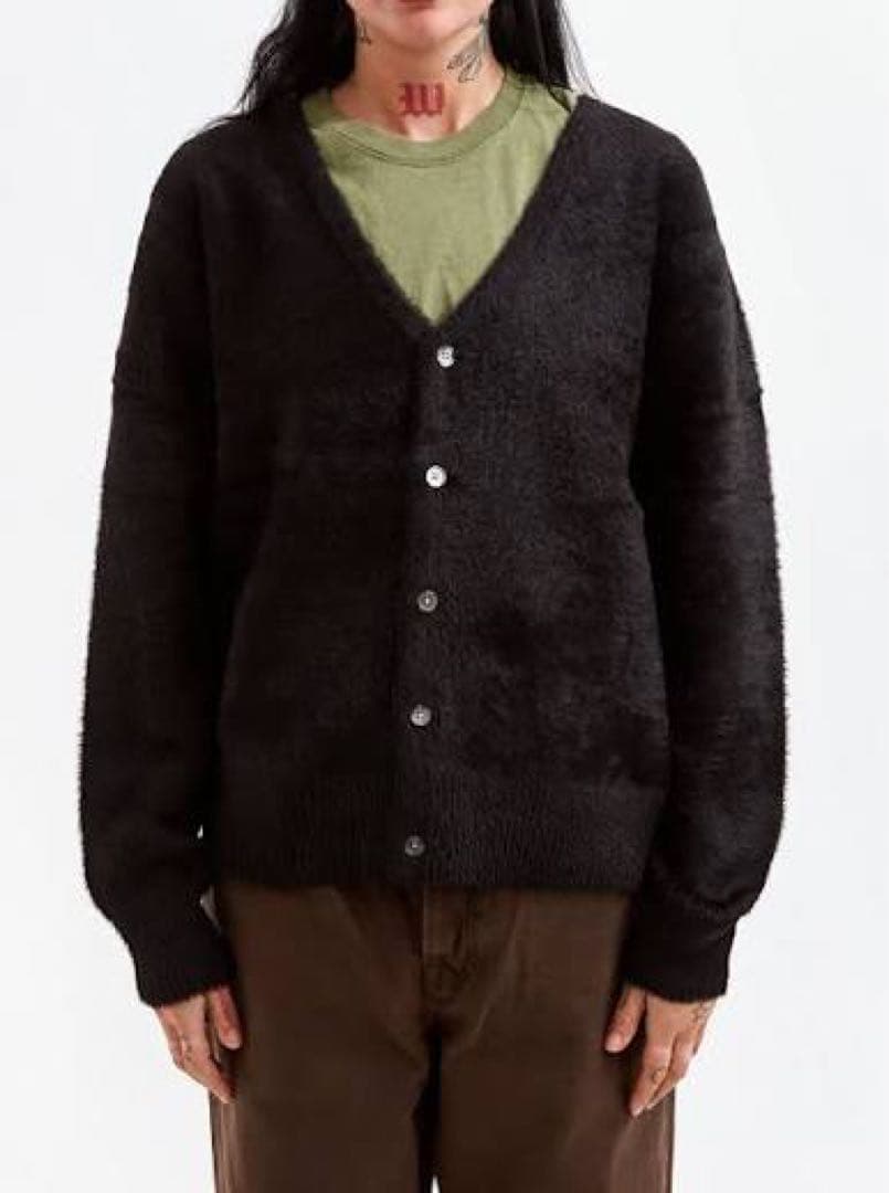 Stussy SHAGGY CARDIGAN S BLACK シャギー