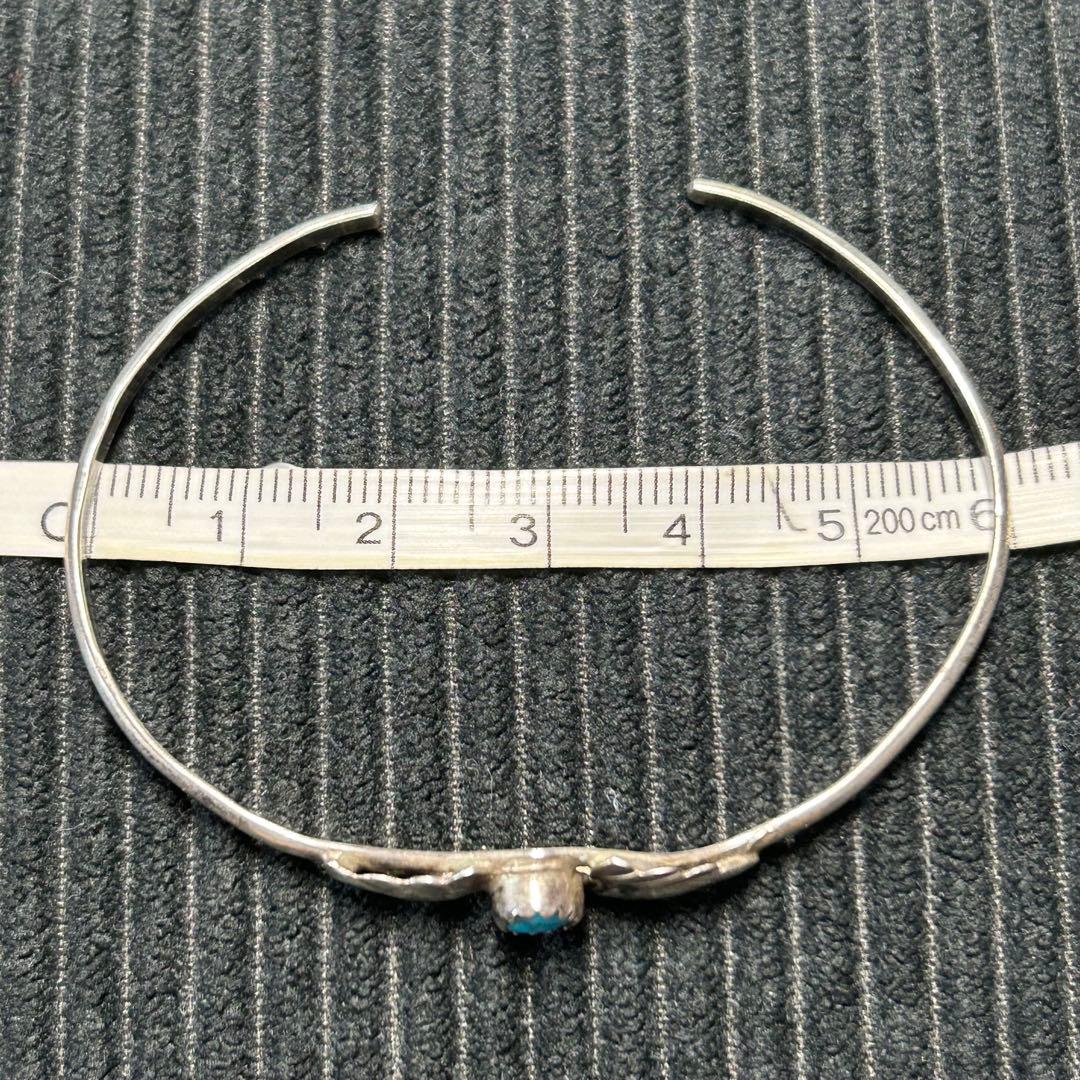NAVAJO ナバホ 刻印 ターコイズ　シルバー925 バングル リーフ