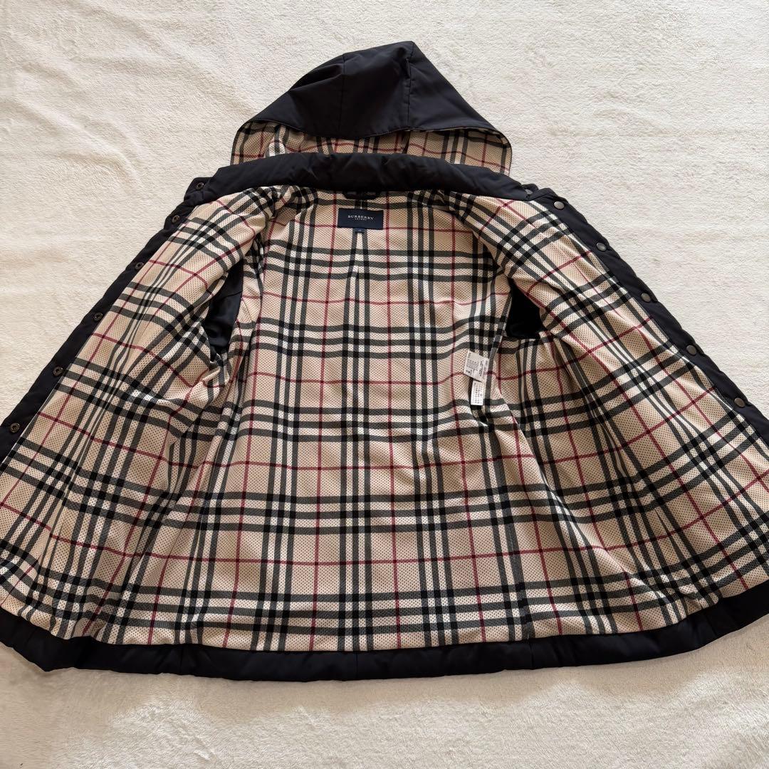 バーバリーロンドン　キルティングジャケット　ノバチェック　メッシュ　3L　黒
