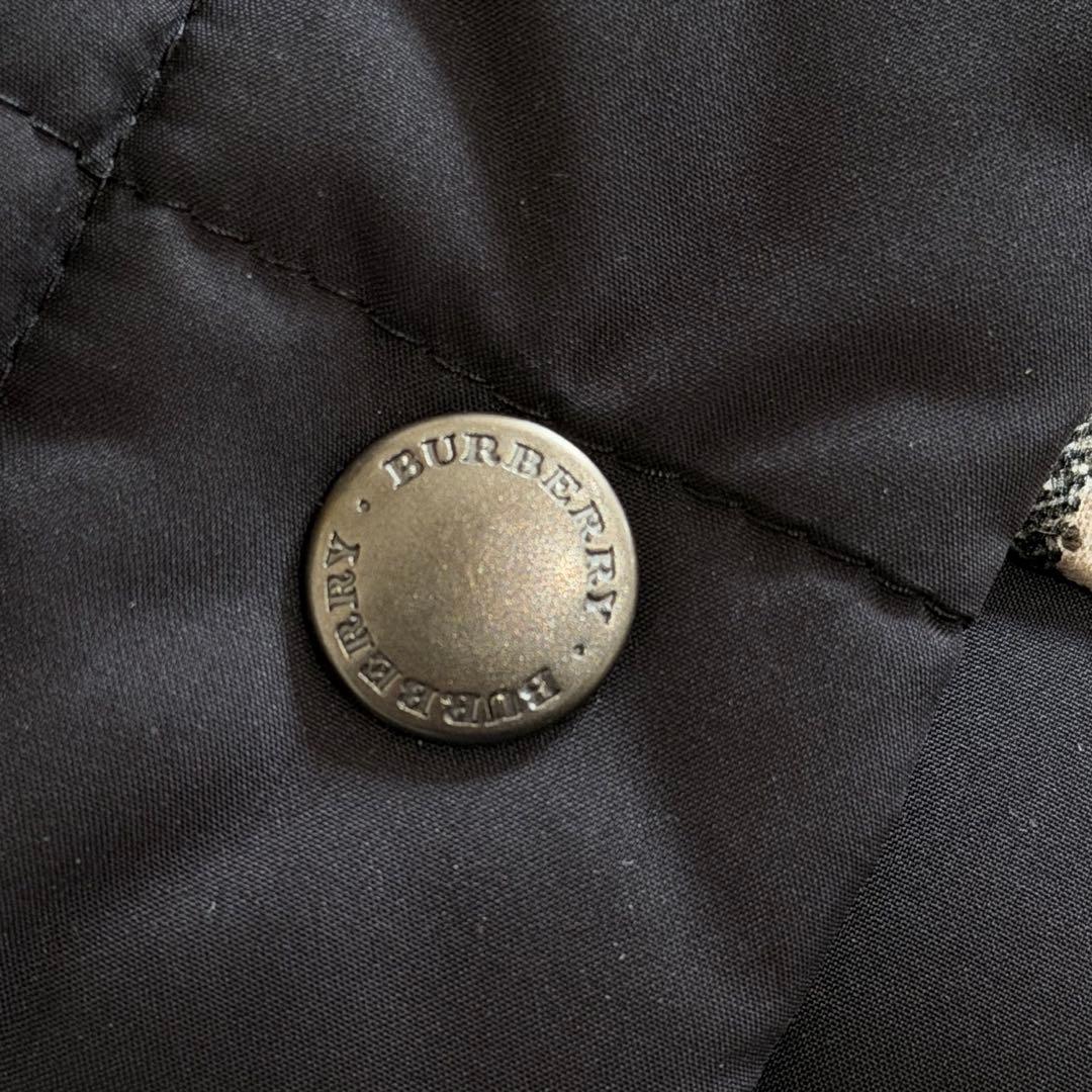 バーバリーロンドン　キルティングジャケット　ノバチェック　メッシュ　3L　黒