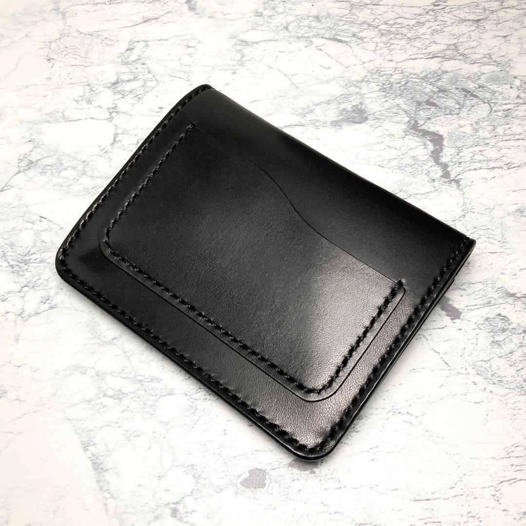 栃木レザー コンパクト財布 本革 ミドルウォレット レディース メンズ 黒
