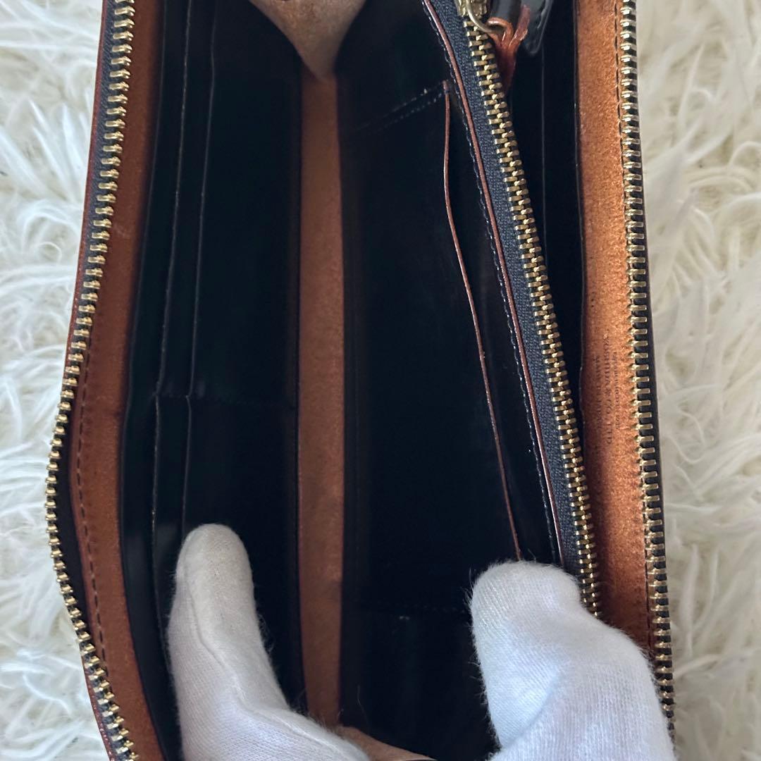 ポーター 長財布 Ｌ字ファスナー レザー 黒 茶色 ロングウォレット ロゴ