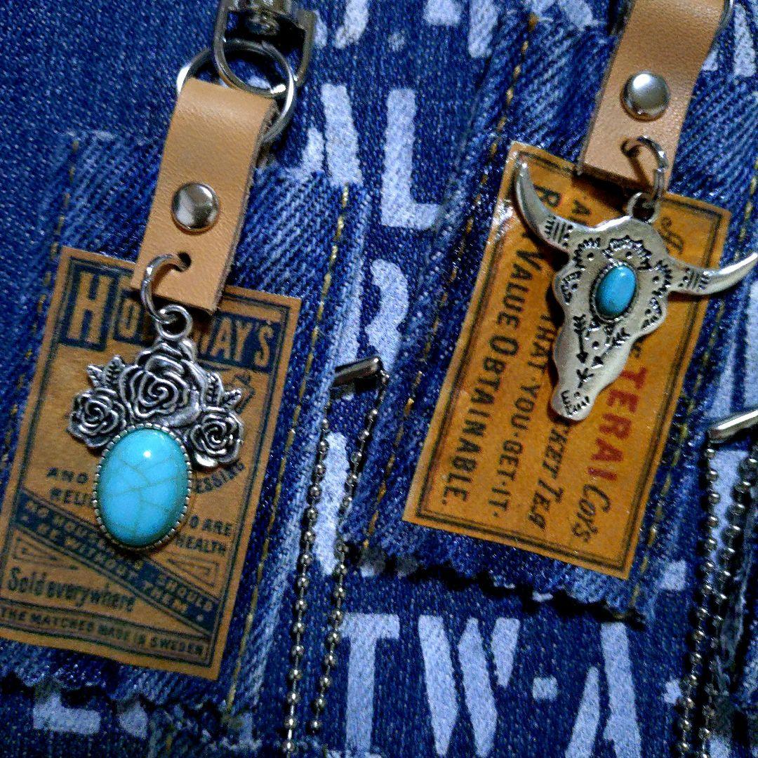 デニムリメイク☆タグチャーム☆5個セット