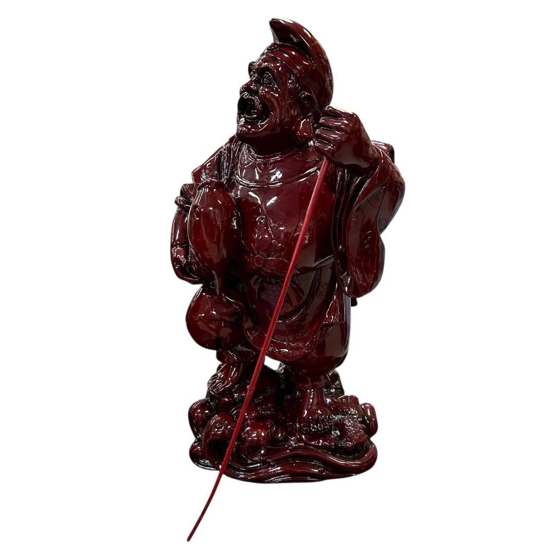 七福神 置物 大黒天 布袋尊 2体ペア 赤漆塗 高さ約60cm◆縁起物 商売繁盛