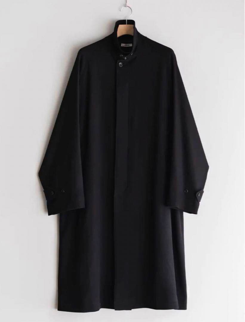 新品FLUID WOOL TRICOTINE SINGLE RAGLANCOAT