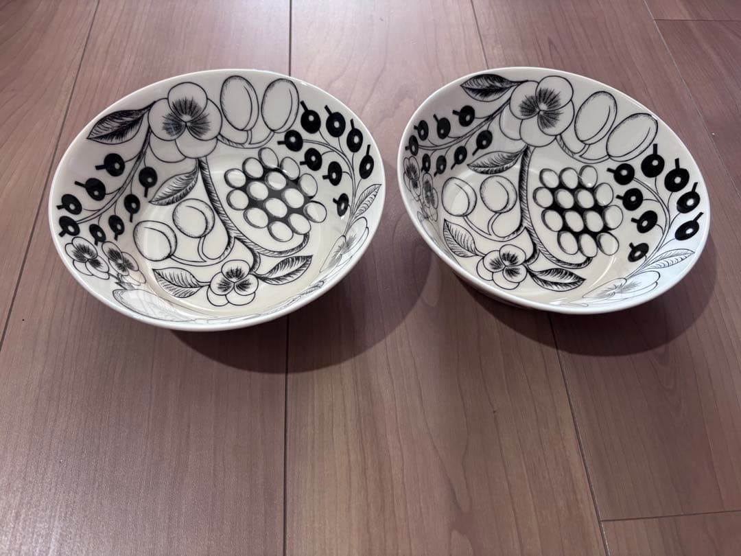 （新品未使用）ARABIA ブラックパラティッシ ボウル 17cm 2枚