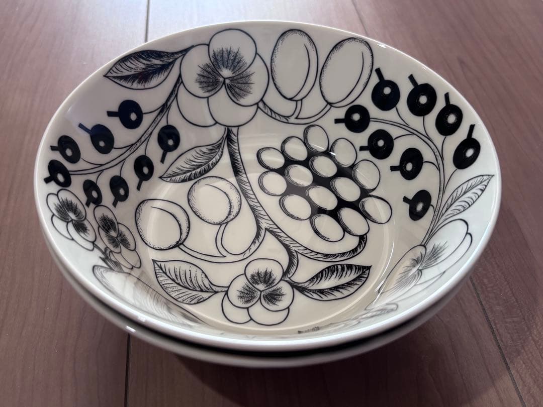 （新品未使用）ARABIA ブラックパラティッシ ボウル 17cm 2枚