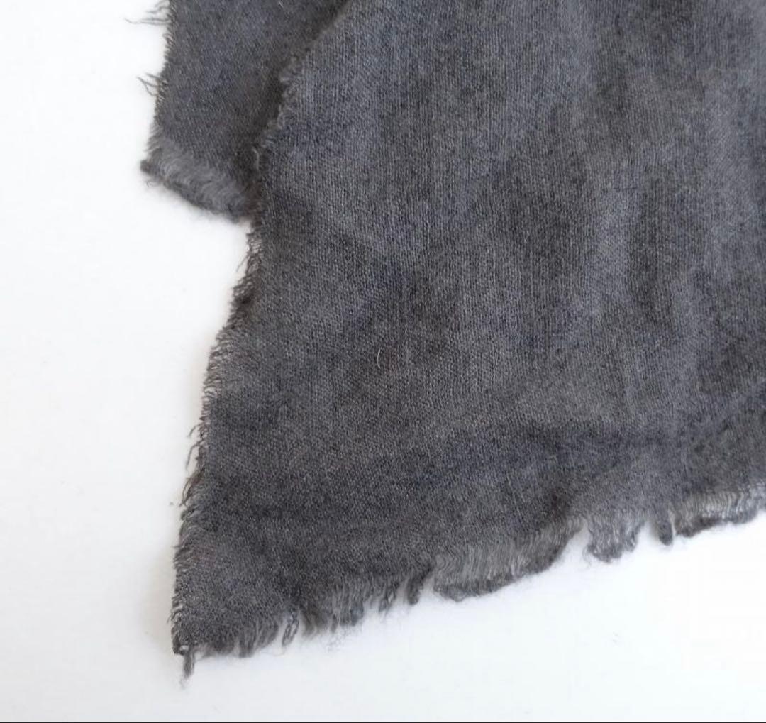 evam eva リネン　カシミヤ　ストール　ダークグレー 定価29,700円
