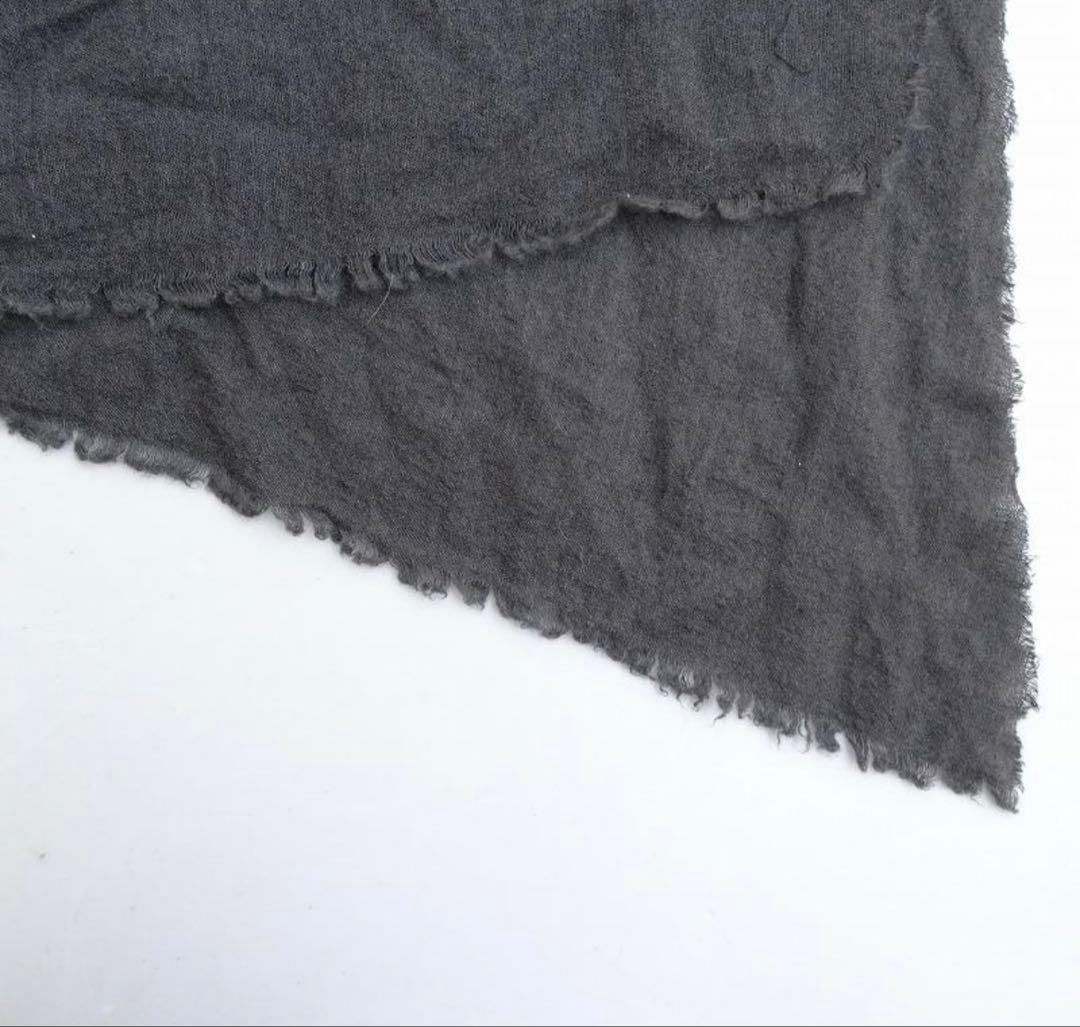 evam eva リネン　カシミヤ　ストール　ダークグレー 定価29,700円