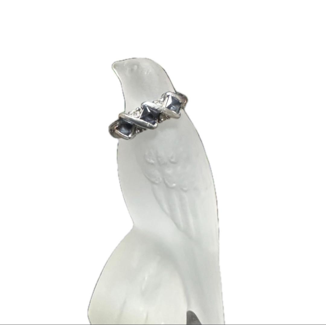 【美品】ブルーサファイア/ダイヤモンド/プラチナ リング #12