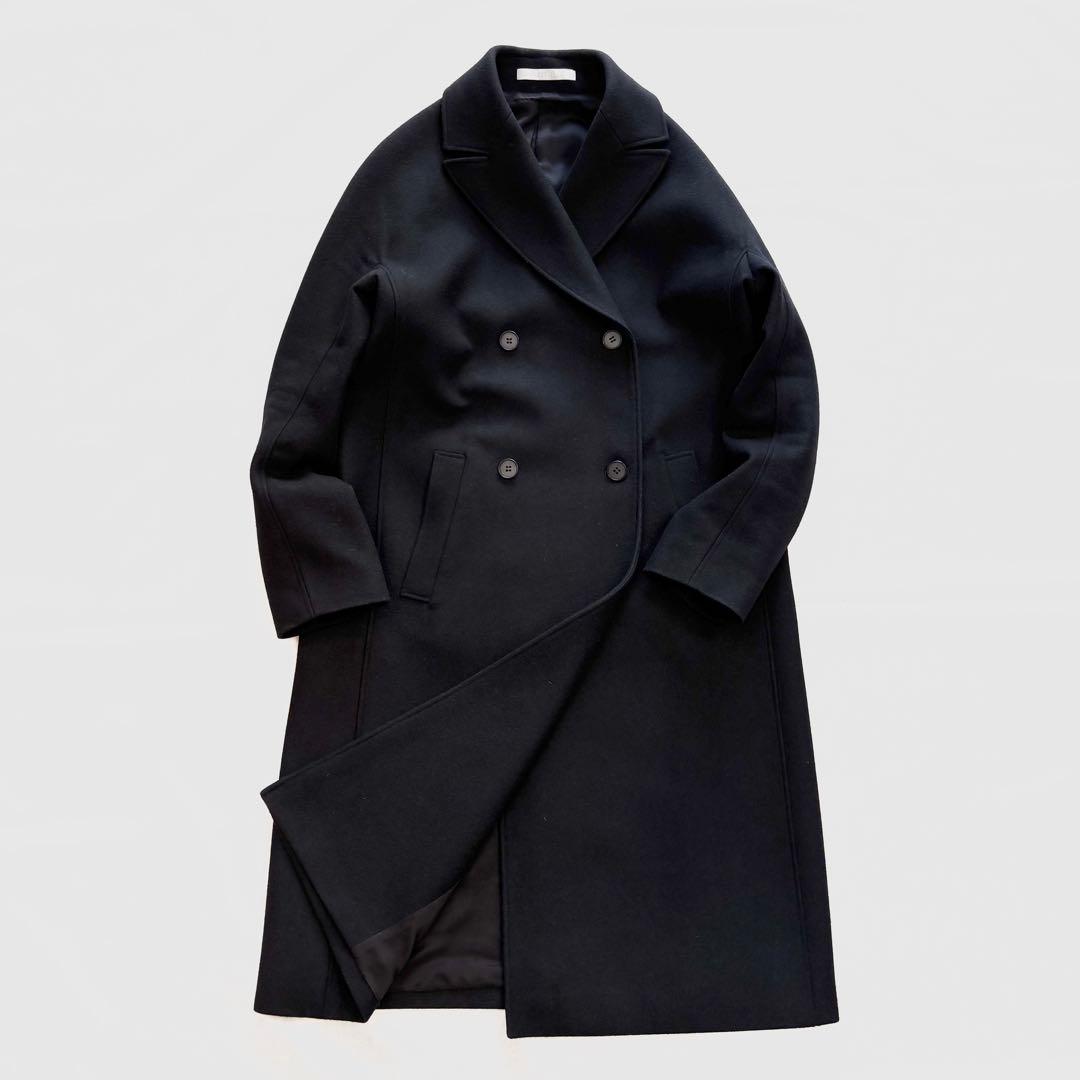 極美品☆セオリーリュクス　ダブルブレスト　ロングコート　チェスター　ウール　黒