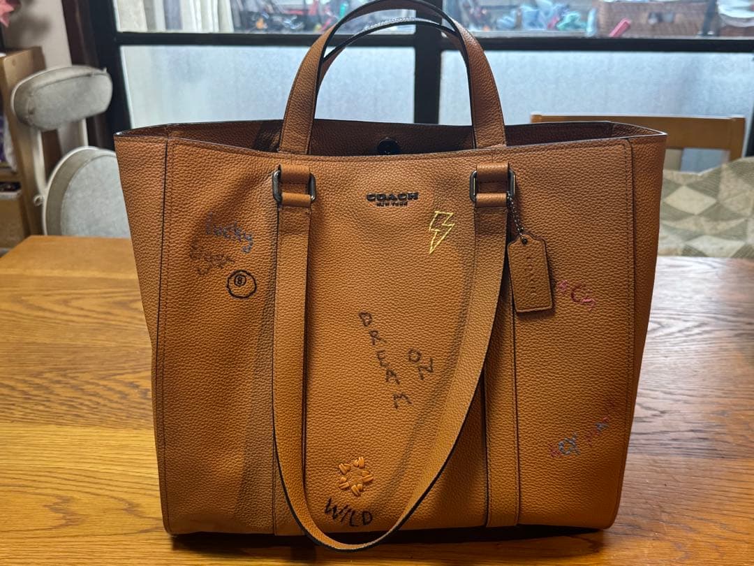 COACH ブラウン 2ウェイトートバッグ 刺繍デザイン　値下げしました