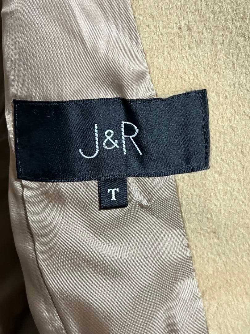 J&R アンゴラ100% ロングコート フォックスファー ベルト 美品 美ライン