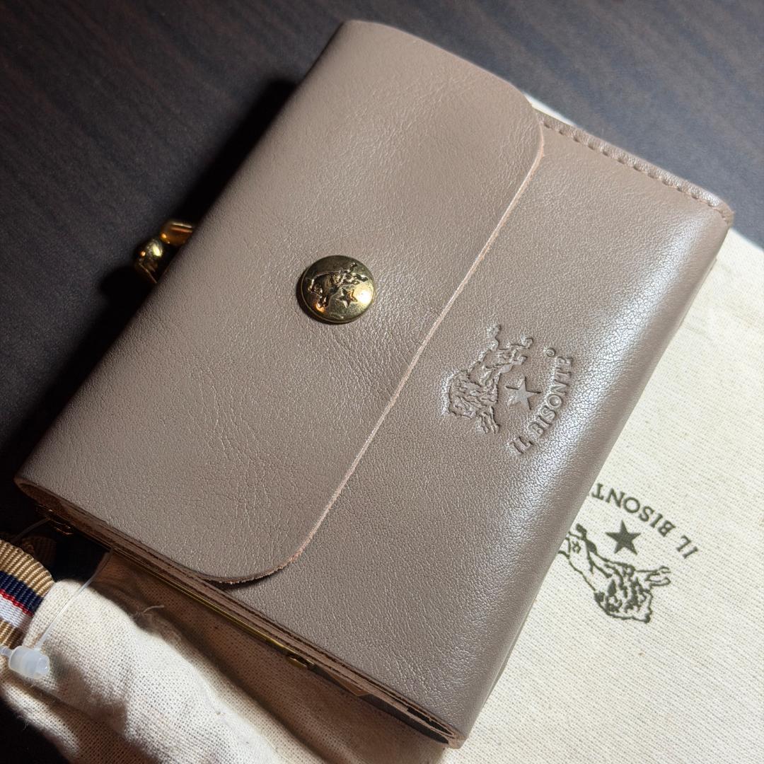 【新品未使用】イルビゾンテ 二つ折り がま口 財布 グレー