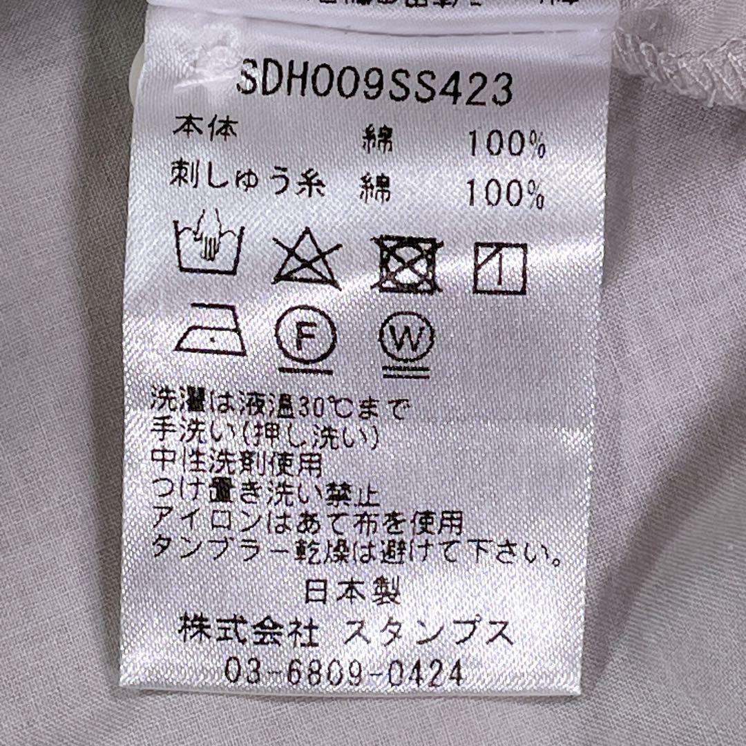 専用。STAMPANDDIARY 刺繍シャツ　グレージュ　コットン100％ 薄手