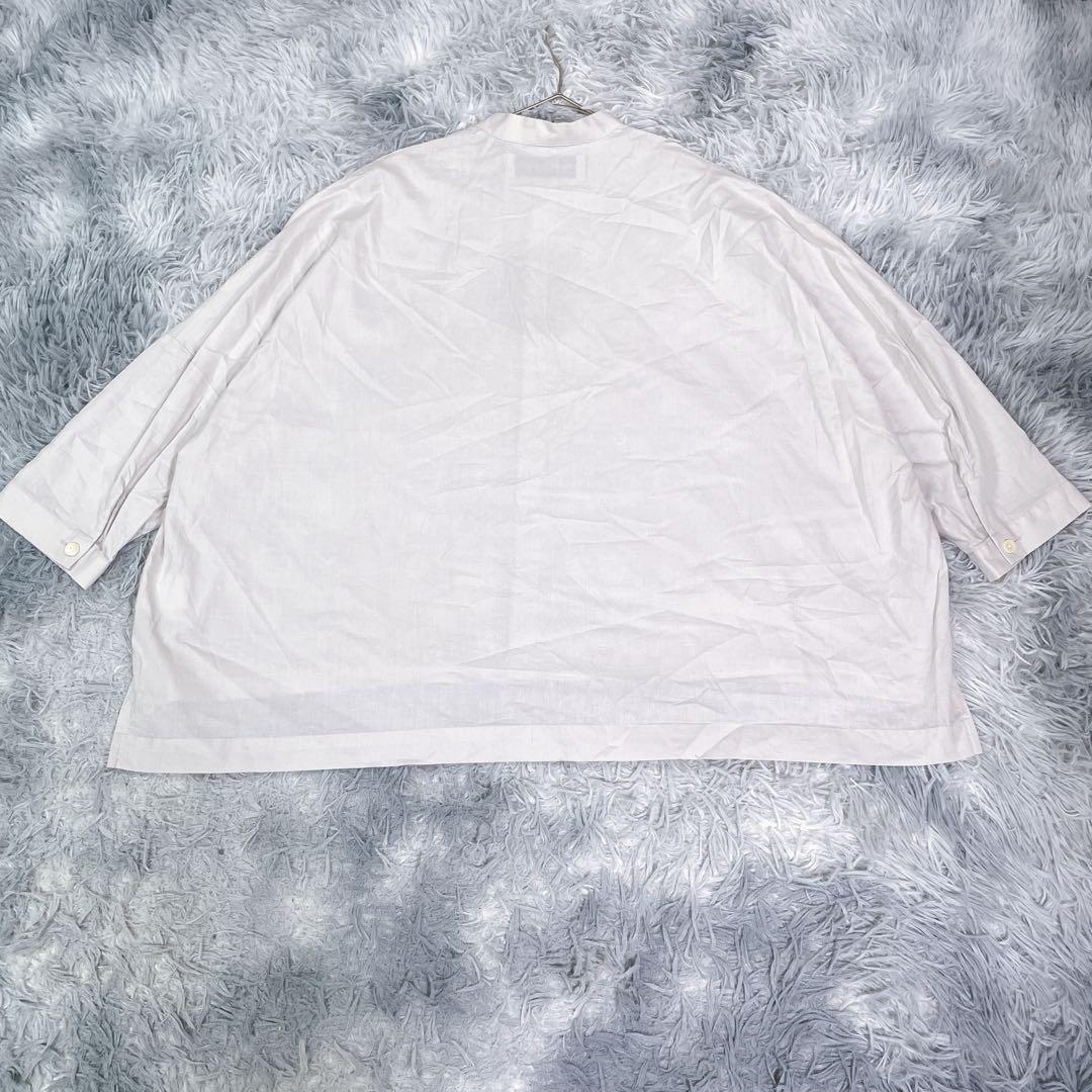 専用。STAMPANDDIARY 刺繍シャツ　グレージュ　コットン100％ 薄手