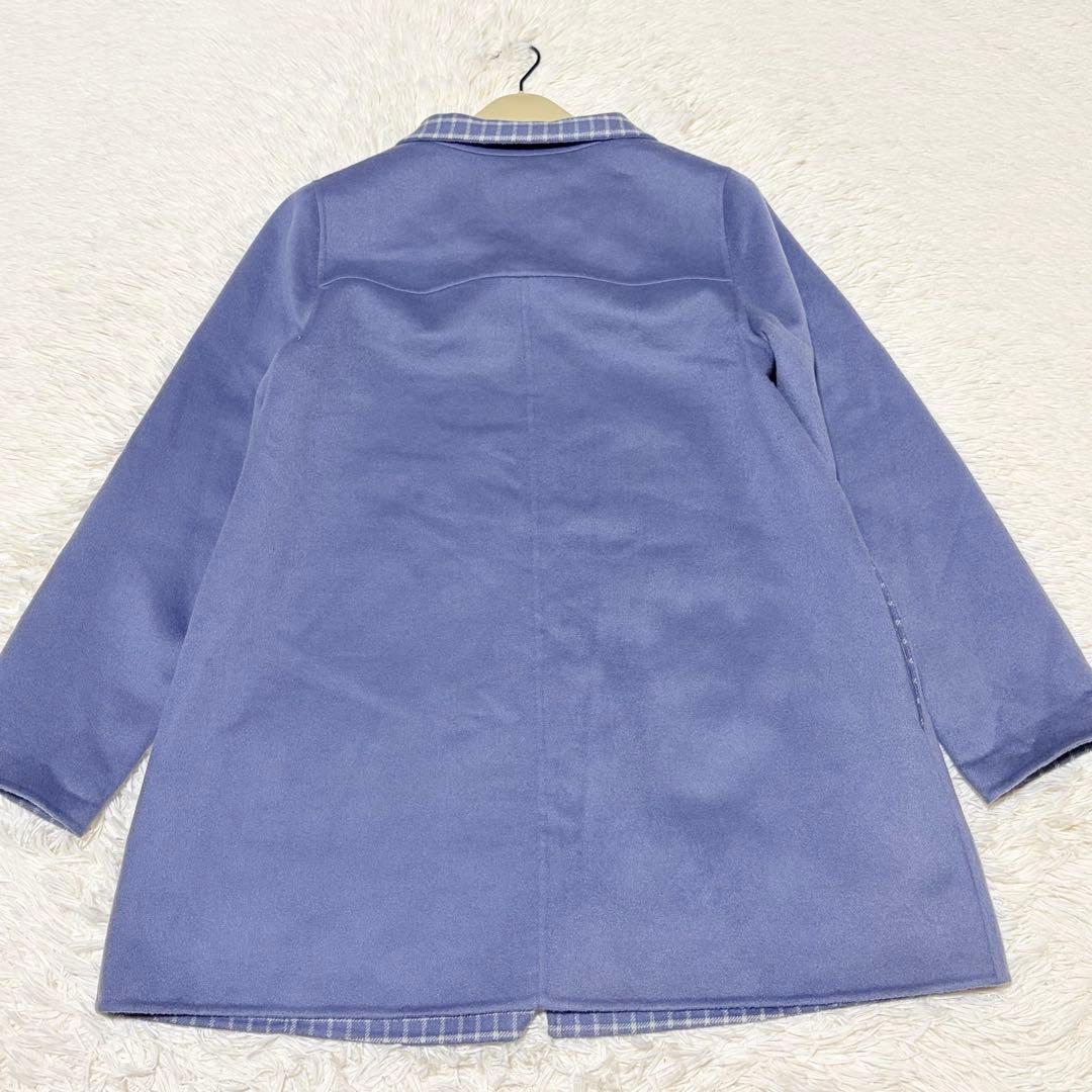 近年モデル　極美品　レリアン　カシミヤ100 ダブルフェイス　コート　チェック