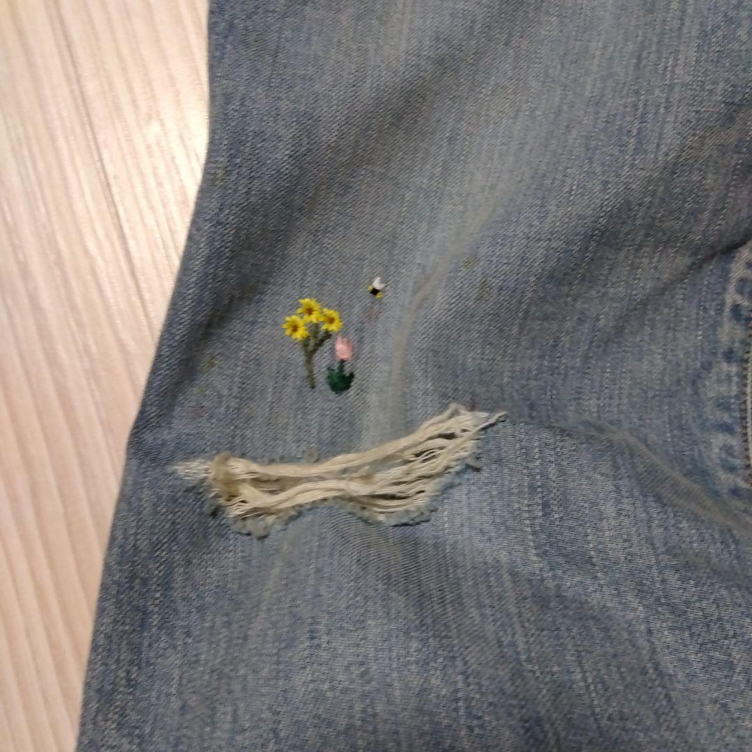 45R★ライ麦デニムのシャルロット5遖加工（フラワー・清）