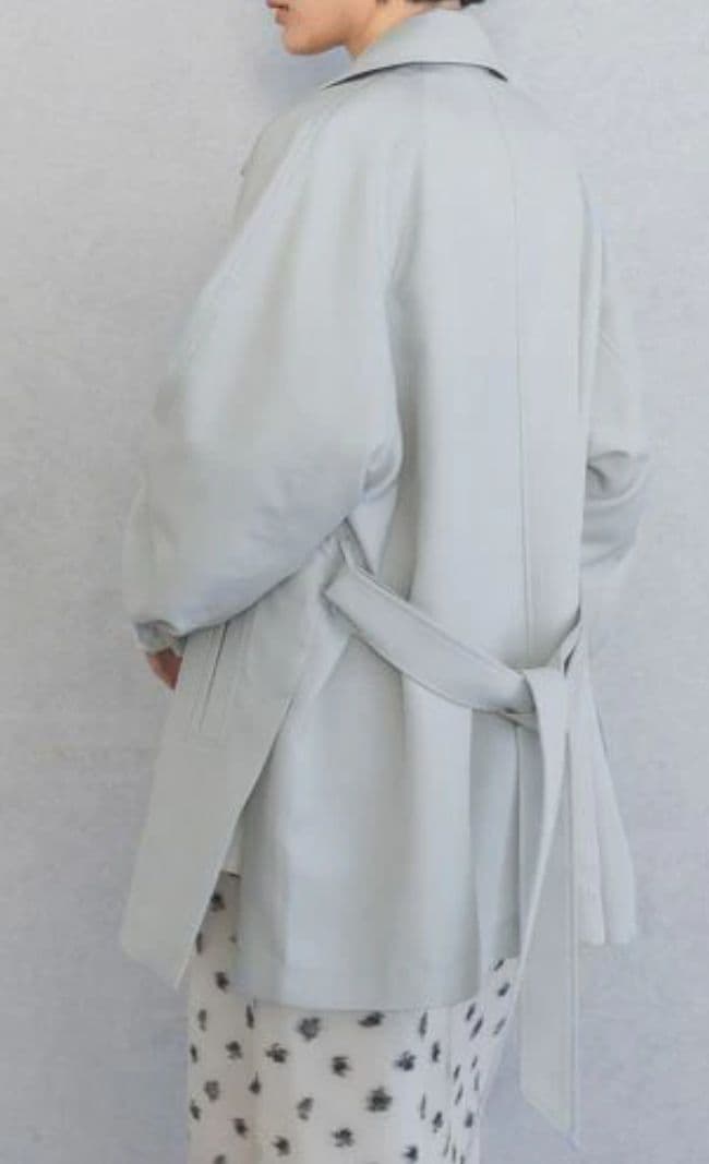 【らーめん】Apart by　ルーズジャケットコート（ライトブルー）