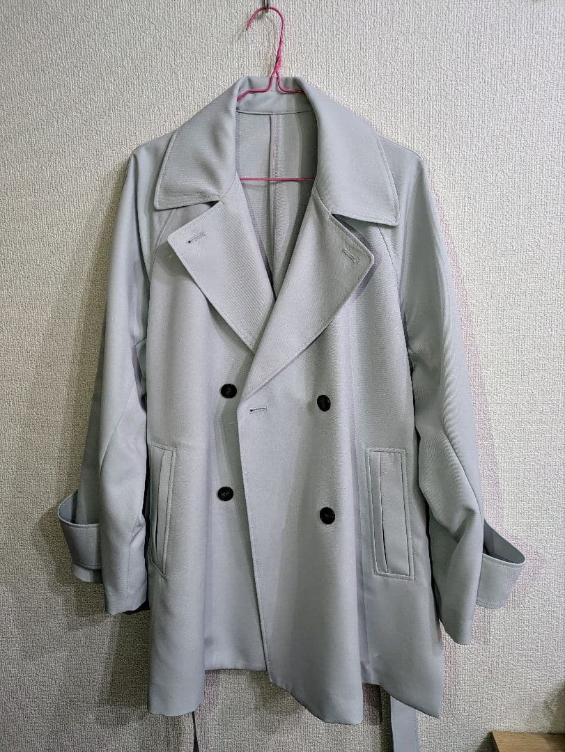 【らーめん】Apart by　ルーズジャケットコート（ライトブルー）