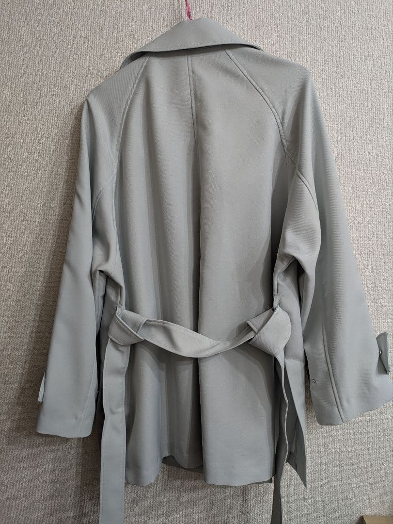 【らーめん】Apart by　ルーズジャケットコート（ライトブルー）