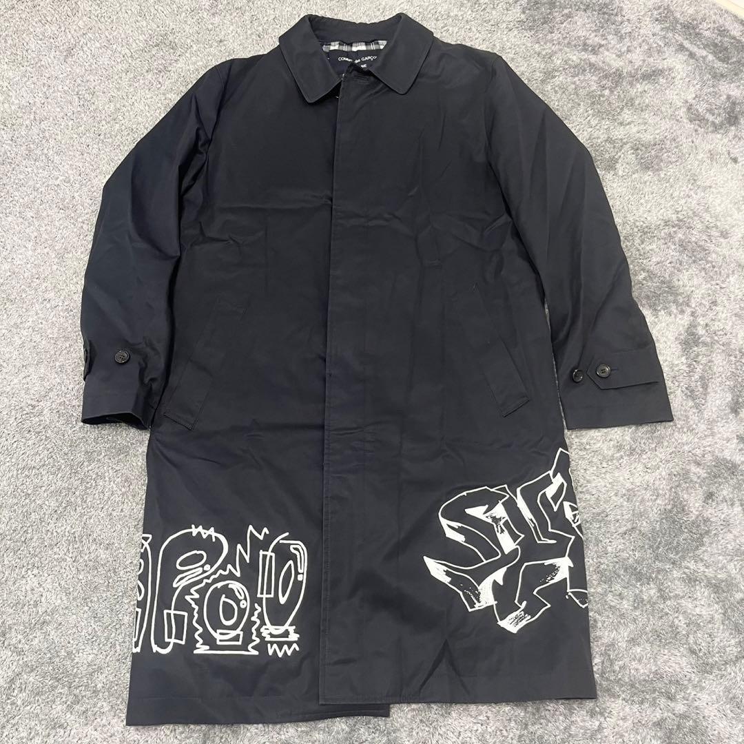 COMME des GARCONS HOMME ステンカラーコート ネイビー