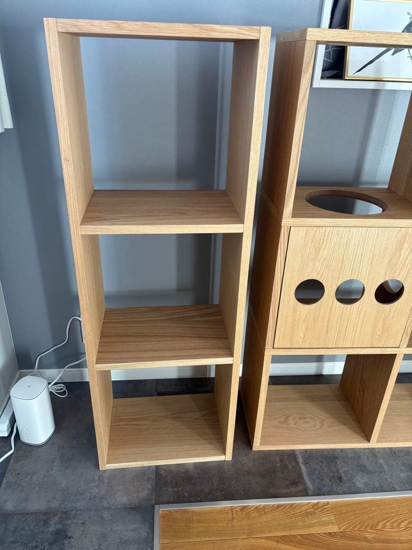 【送料込み】無印　スタッキングシェルフ　3段　オーク材