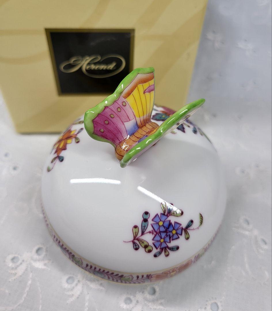 未使用近✨ヘレンド アポニーフラワー 蝶 小物入れ ボンボン入れ 箱