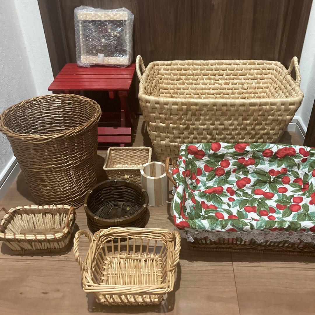 送料込み 匿名配送 籠 バスケット 雑貨 かご 収納 昭和 レトロ