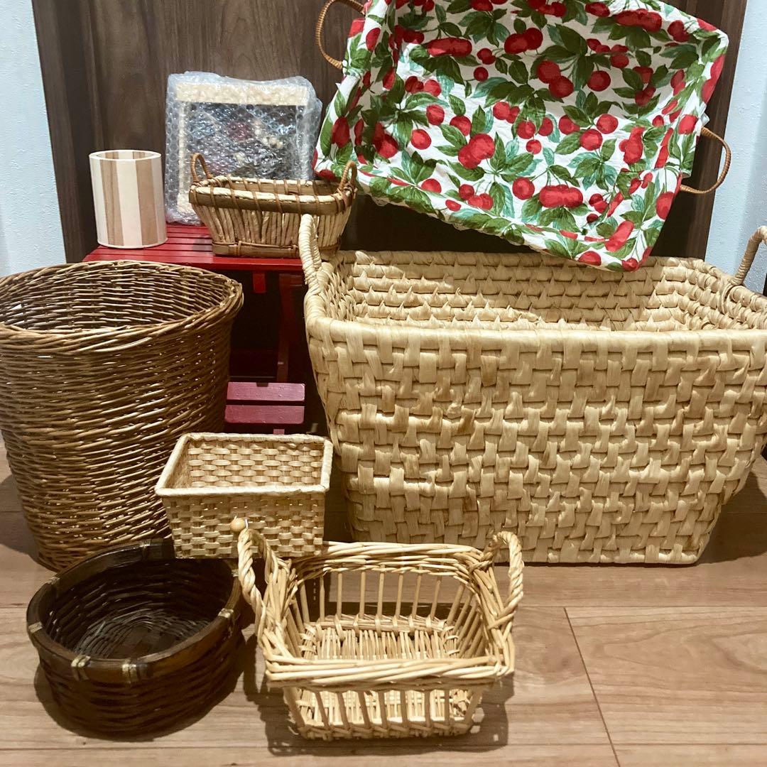 送料込み 匿名配送 籠 バスケット 雑貨 かご 収納 昭和 レトロ