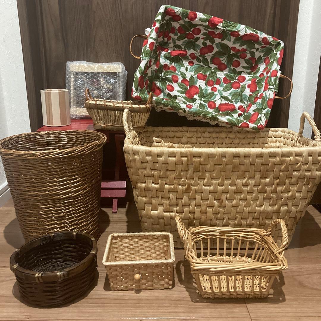 送料込み 匿名配送 籠 バスケット 雑貨 かご 収納 昭和 レトロ