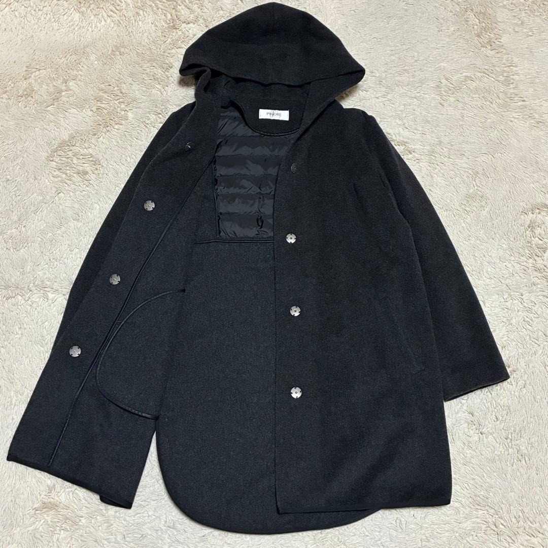 PINORE 美品 22AW 現行 高年式 ダウン ウール コート ピノーレ