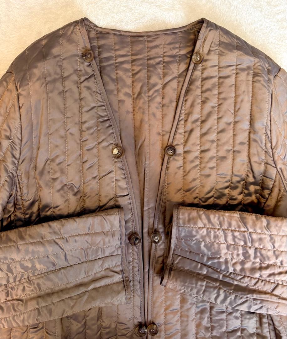 シルク　ロングコート　XL ライナー付き　トレンチコート　アクリス　Aライン