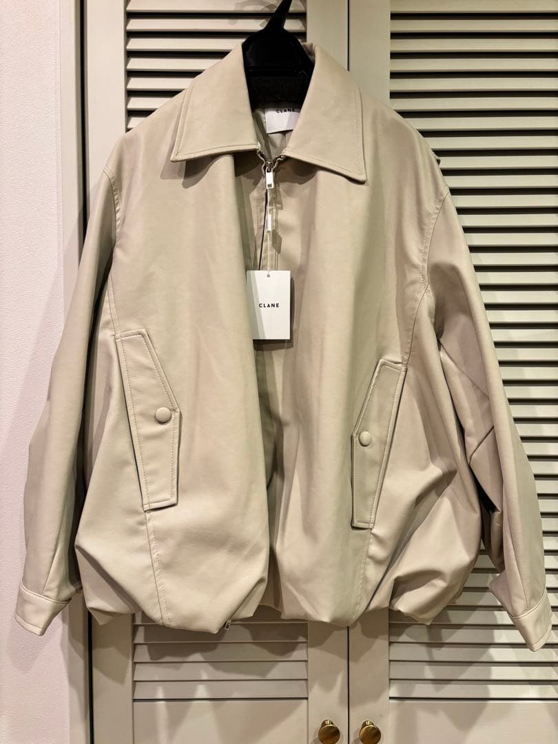 CLANE フェイクレザーバルーンジャケット