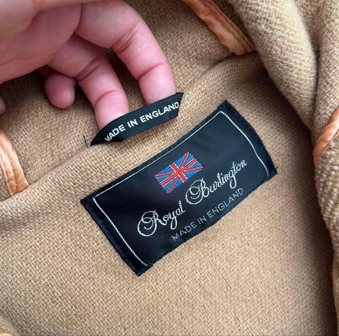  Burlington ダッフルコート ヘリンボーン キャメル