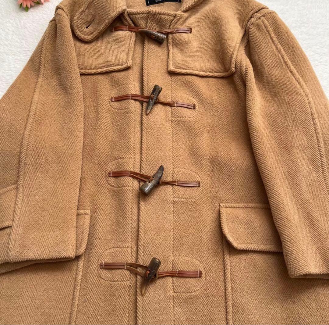  Burlington ダッフルコート ヘリンボーン キャメル