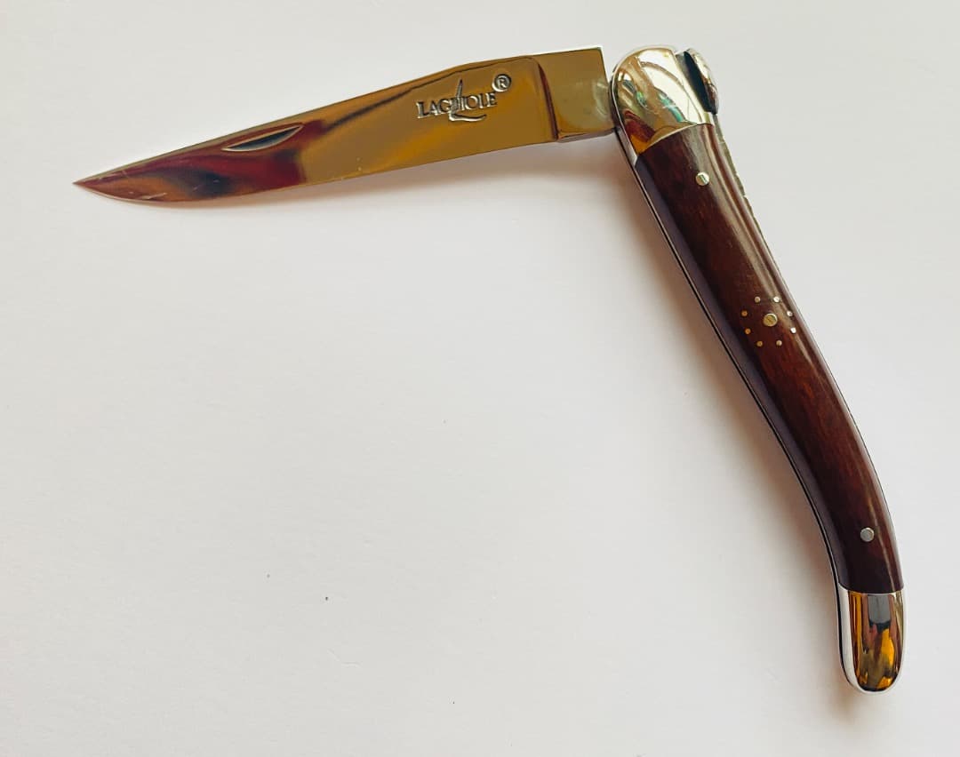 ライヨール ラギオール LOGマーク付 フォールディングナイフ 折りたたみ 茶色