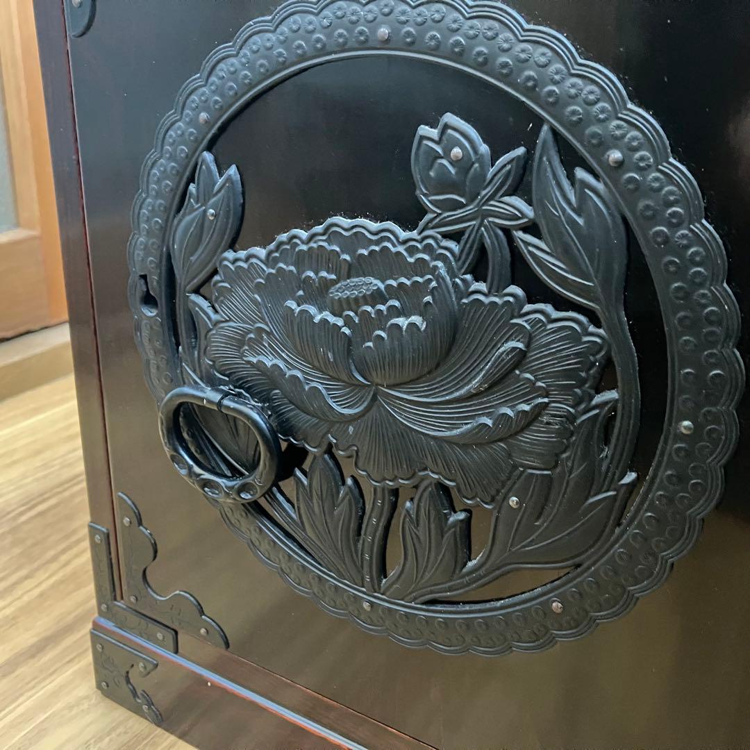 仙台箪笥￼ 小箪笥 牡丹 引き出し3段 鍵無し