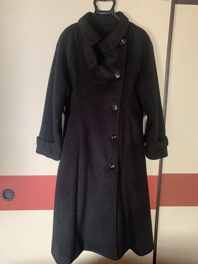 2wayハイネックウールライクウエストシェイプフレアコート　Mサイズ