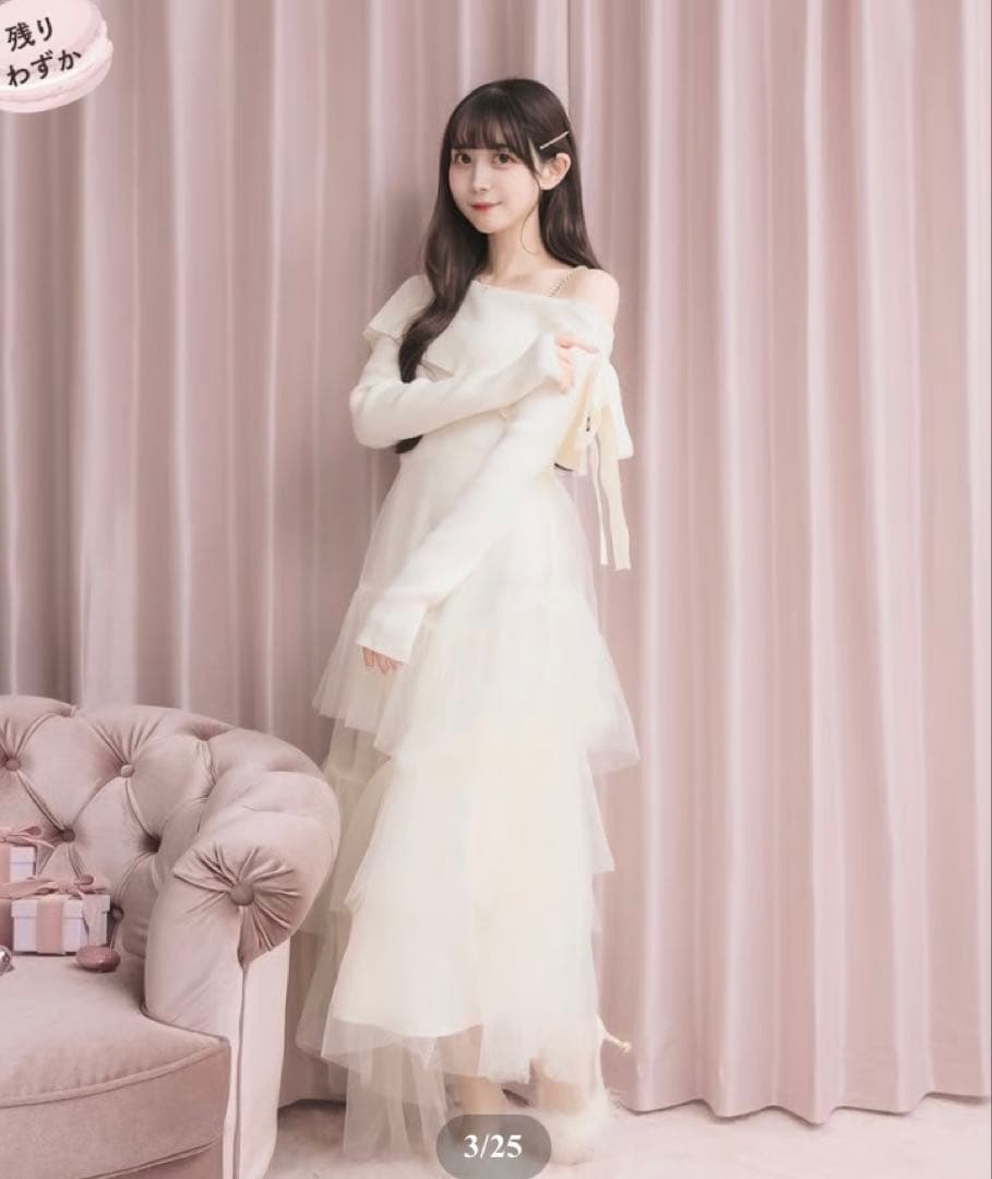 DOLCELICHE ティアードチュールドッキングワンピース