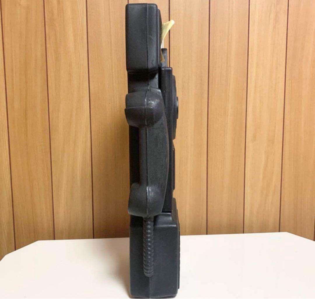 ☆匿名配送 公衆電話型貯金箱 黒電話 昭和レトロ ブラック 鏡 ミラー BIG