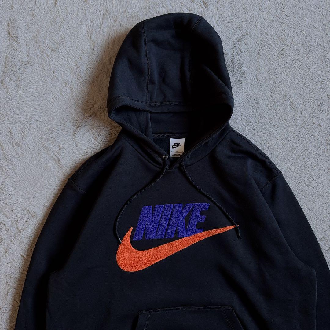 新品 ナイキ ロゴ刺繍 セットアップ 上下セット ブラック オレンジ L