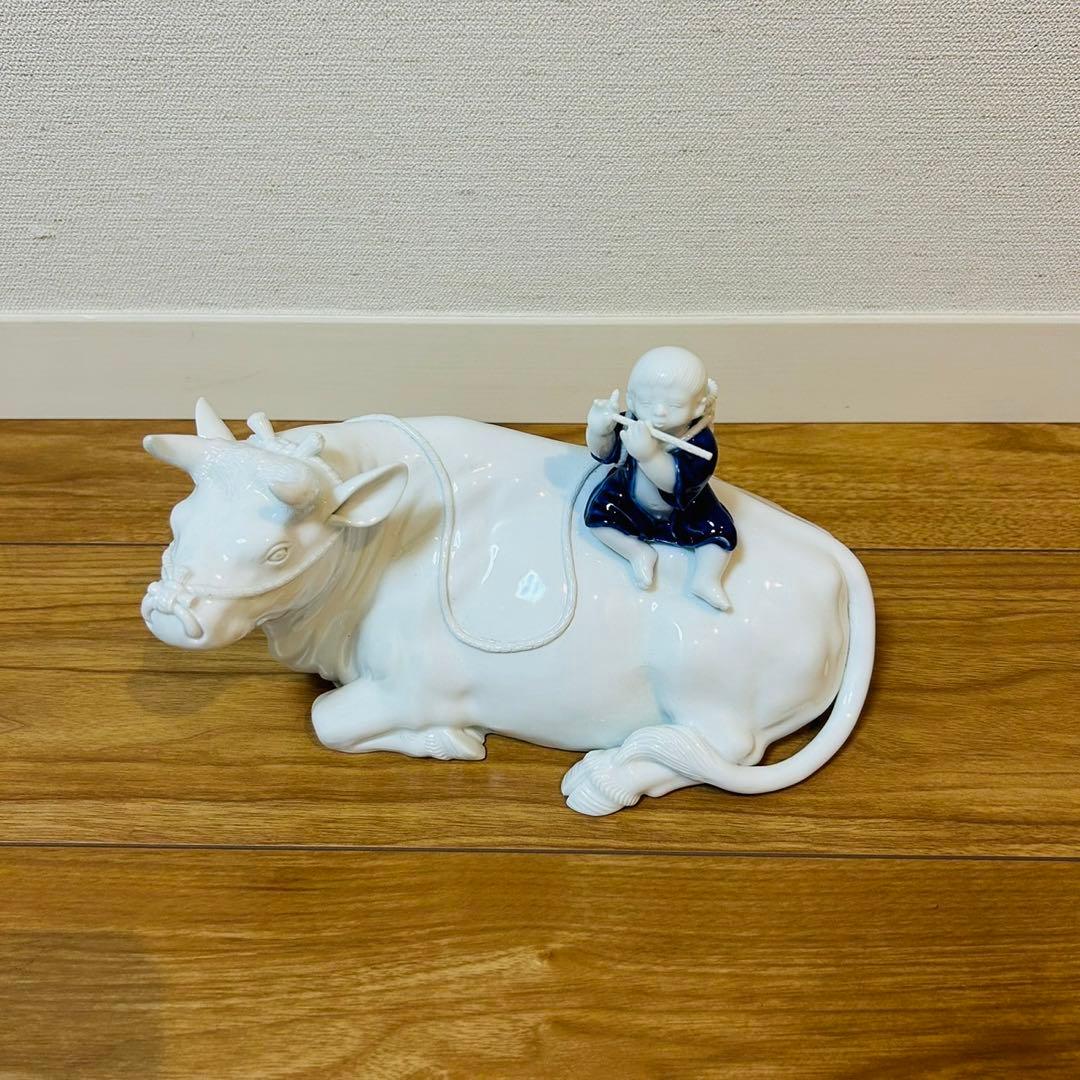 最高峰 陶彫美術 樋渡陶六 牧童置物 本筋柿右衛門彫刻